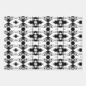 白い拇印Cookieの木の樹皮パターン（の模様が）ある ラッピングペーパーシート (正面)