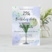 白い招待状のグリーンマティーニカクテル 招待状 (スタンド正面)