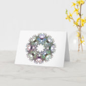 白い挨拶状の生命パステルの円 カード (黄色い花)