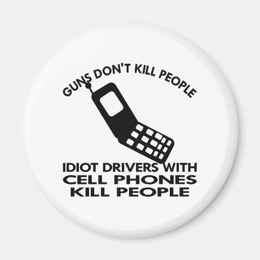 白い携帯電話で人を殺す マグネット (正面)