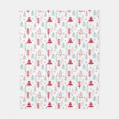 白い数々のナプキンの上の色のクリスマスツリー フリースブランケット (正面)