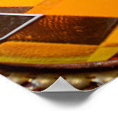 白い数々の背景に色のヴィンテージのブローチ ポスター (角)