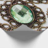 白い数々の背景に色のヴィンテージのブローチ ラッピングペーパー (角)