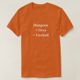 白い文字が入ったダンジョン＋オークスの面白フレーズ Tシャツ