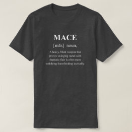 白い文字が入ったメイスの面白いRPG武器の定義 Tシャツ