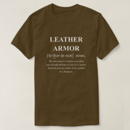 白い文字が入ったレザーアーマーの面白いRPGの定義 Tシャツ