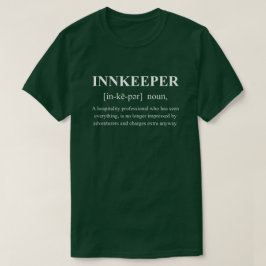 白い文字が入った面白い宿屋の主人RPGの定義 Tシャツ