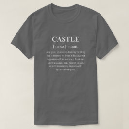 白い文字でおもしろお城のゲーマー定義 Tシャツ