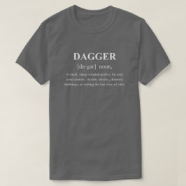 白い文字でダガーのユーモラスなRPG武器の定義 Tシャツ