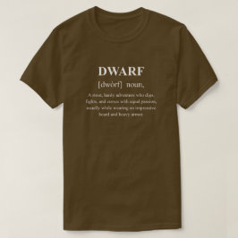 白い文字で定義されたドワーフの面白いキャラクター Tシャツ