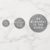 白い文字で部屋の皮膚の写真に象 コンフェッティ (裏面)