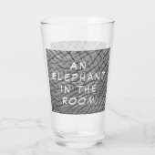 白い文字で部屋の皮膚の写真に象 タンブラーグラス (裏面)