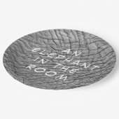 白い文字で部屋の皮膚の写真に象 ペーパープレート (アングル)