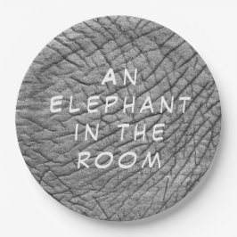 白い文字で部屋の皮膚の写真に象 ペーパープレート