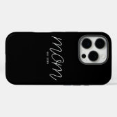 白い文字で「Established Mom ブラック」 Case-Mate iPhoneケース (裏面 (横))