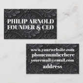 白い文字と黒い名刺 名刺 (正面/裏面)