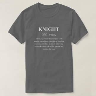 白い文字のユーモラスなナイトのキャラクター定義 Tシャツ
