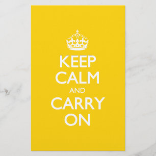 白い文字の鮮やかな黄色:Keep Calm and Carry On