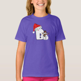 白い文字Bのクリスマスギフト Tシャツ