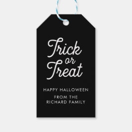 白い文字Gifでハロウィーンブラックをトリックまたはトリート ギフトタグ