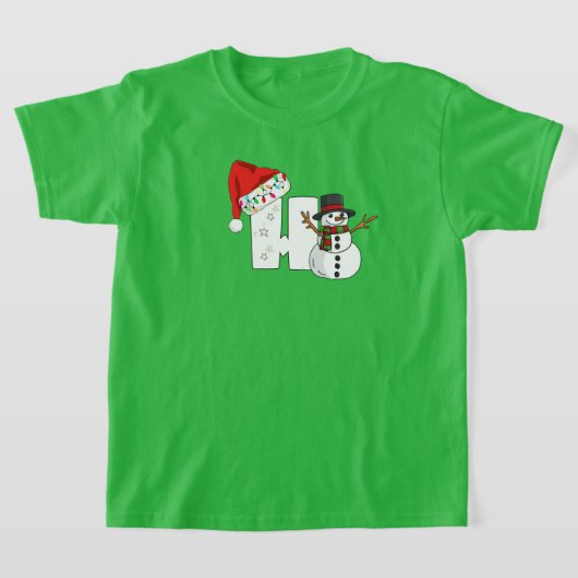 白い文字hのクリスマスギフト tシャツ (レイダウン)