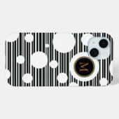 白い斑点とストライプのデザイン Case-Mate iPhoneケース (裏面 (横))