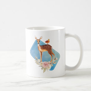 白い斑点のある美しい茶色のシカ コーヒーマグカップ