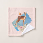 白い斑点のある美しい茶色のシカ バスタオルセット (ウォッシュタオル)