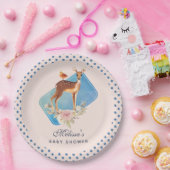 白い斑点のある美しい茶色の雌子赤ちゃんシャワー ペーパープレート (パーティー)