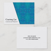 白い斜め及び目まぐるしい青い、緑、紫色 名刺 (正面/裏面)