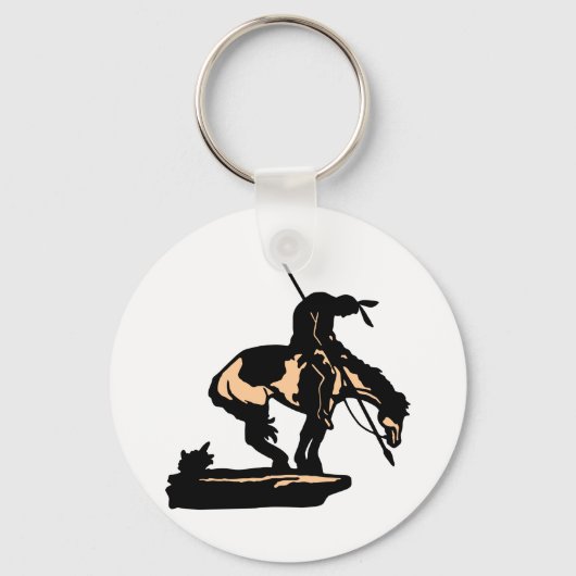 白い新しいトレイルの終点 キーホルダー (正面)