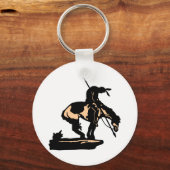 白い新しいトレイルの終点 キーホルダー (正面)