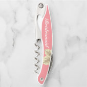 白い新婦付添人のモダンのばら色の陸軍少佐の階級章 ソムリエナイフ (正面)