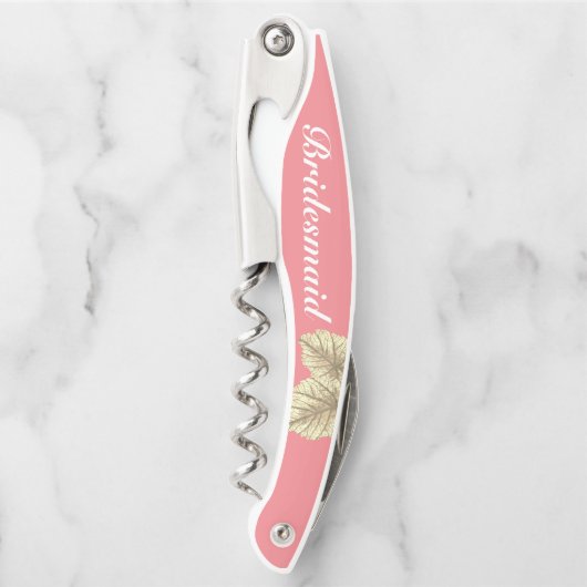 白い新婦付添人のモダンのばら色の陸軍少佐の階級章 ソムリエナイフ (正面)