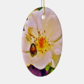 白い日本のバラの甲虫 セラミックオーナメント (右)