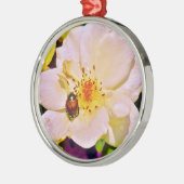 白い日本のバラの甲虫 メタルオーナメント (左)