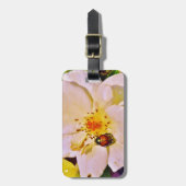 白い日本のバラの甲虫 ラゲッジタグ (正面縦)