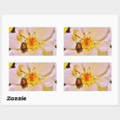 白い日本のバラの甲虫 長方形シール (シート)