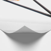 白い日本の寿司のエビロール黒の箸 ラッピングペーパー (角)