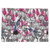 白い明るい赤紫色とハチドリ ラージペーパーバッグ (裏面)