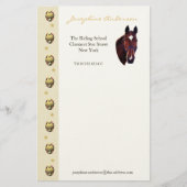 白い星が付いているクリの馬のポートレート 便箋 (正面)