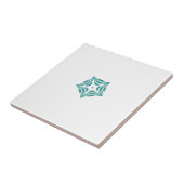 白い星のティール(緑がかった色)緑のアウトライン白い背景 タイル (側面)