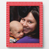 白い星の赤いフレーム画像あなたの写真 フォトプラーク (正面)