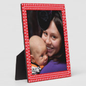 白い星の赤いフレーム画像あなたの写真 フォトプラーク (側面)