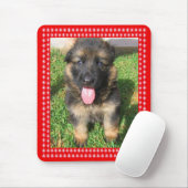 白い星の赤いフレーム画像あなたの写真 マウスパッド (マウス)