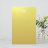 白い星の金ゴールドの紙 便箋 (スタンド正面)
