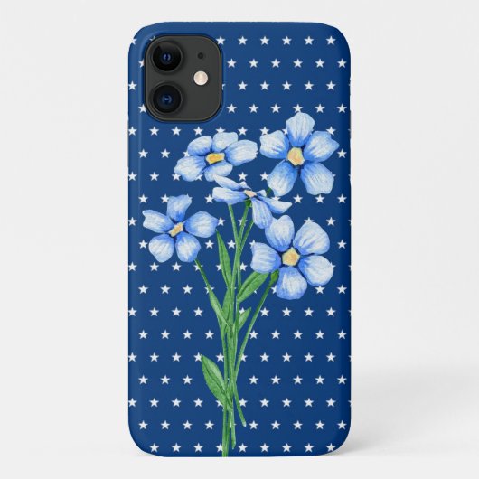 白い星の青い花 Case-Mate iPhoneケース (裏面)