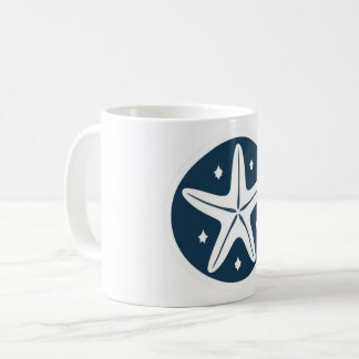 白い星を持つヒトデ コーヒーマグカップ