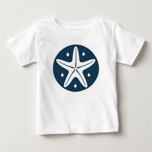 白い星を持つヒトデ ベビーTシャツ (正面)