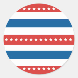 白い星を持つ赤、青ストライプ、白の各 ラウンドシール